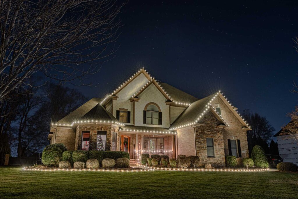 Buckhead Christmas light installation hero project at night