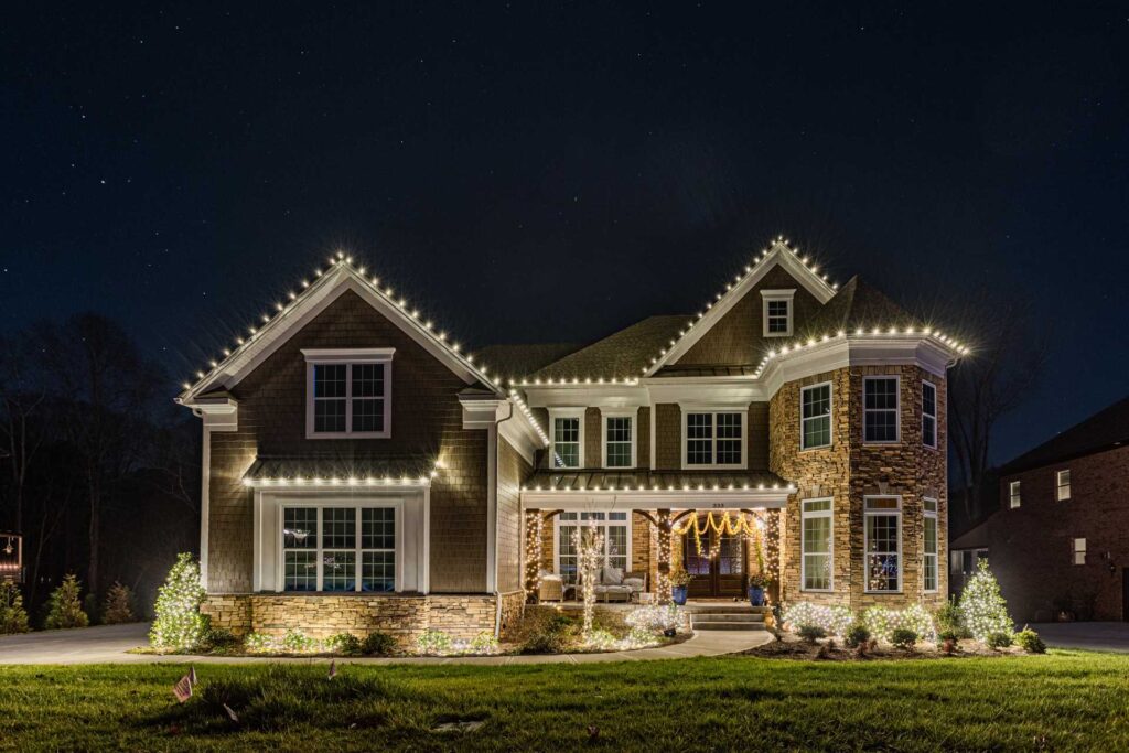 Christmas light contractor installation focused on the property design